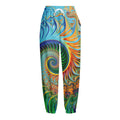 Trippy Fractal Print Fleece Lined Knit Pants