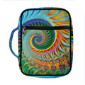Trippy Fractal Print Front Pocket Bible Bag