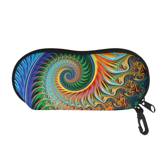 Trippy Fractal Print Glasses Case
