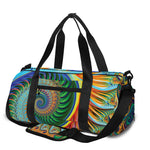 Trippy Fractal Print Gym Bag