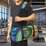 Trippy Fractal Print Gym Bag