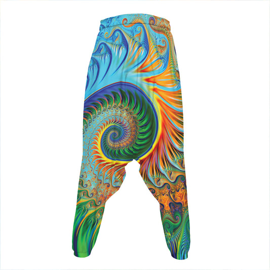 Trippy Fractal Print Hammer Pants