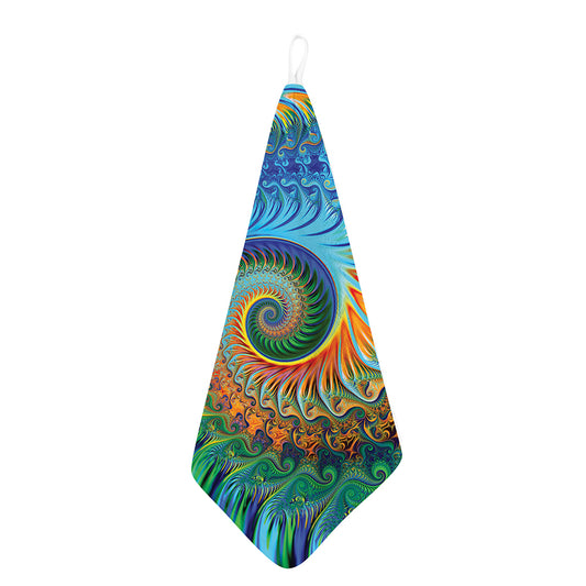 Trippy Fractal Print Hand Towel