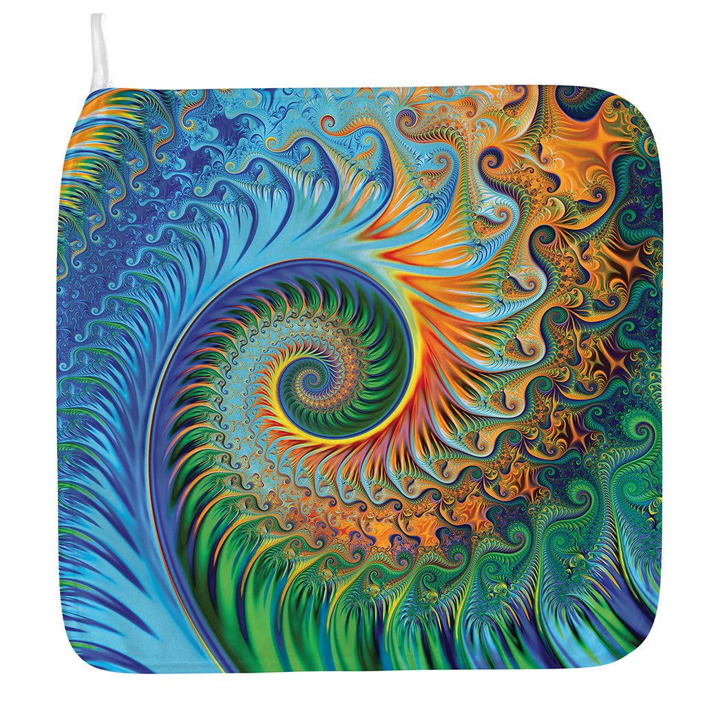 Trippy Fractal Print Hand Towel