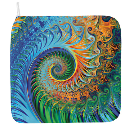 Trippy Fractal Print Hand Towel