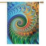 Trippy Fractal Print House Flag
