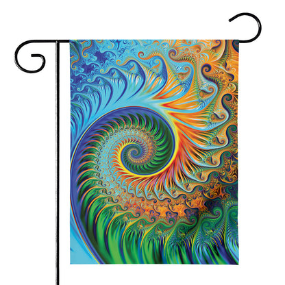 Trippy Fractal Print House Flag