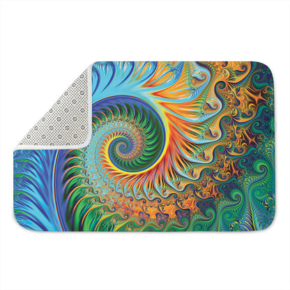 Trippy Fractal Print Indoor Door Mat