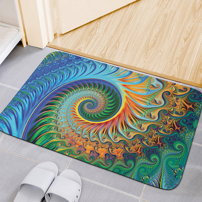 Trippy Fractal Print Indoor Door Mat