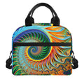 Trippy Fractal Print Insulated Lunch Bag