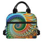 Trippy Fractal Print Insulated Lunch Bag