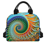 Trippy Fractal Print Insulated Lunch Bag