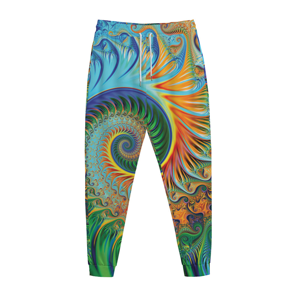 Trippy Fractal Print Jogger Pants