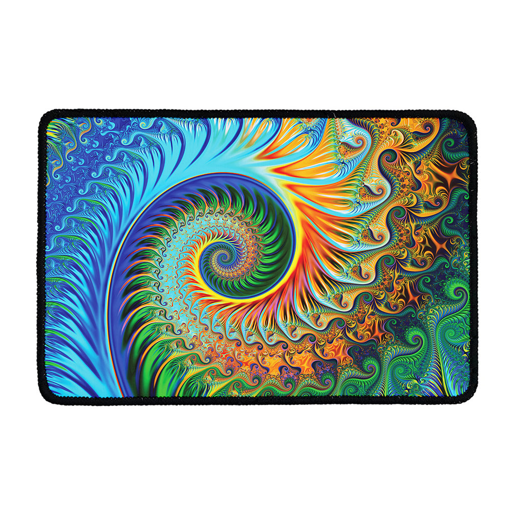 Trippy Fractal Print Kitchen Mat