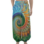 Trippy Fractal Print Lantern Pants