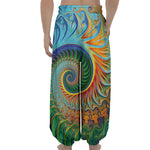 Trippy Fractal Print Lantern Pants