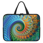 Trippy Fractal Print Laptop Sleeve With Handle