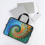 Trippy Fractal Print Laptop Sleeve With Handle