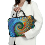 Trippy Fractal Print Laptop Sleeve With Handle
