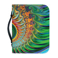 Trippy Fractal Print Leather Bible Cover