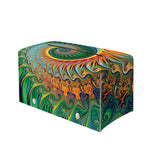Trippy Fractal Print Leather Tissue Box Cover