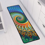 Trippy Fractal Print Long Kitchen Mat