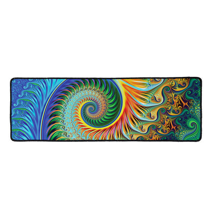 Trippy Fractal Print Long Kitchen Mat