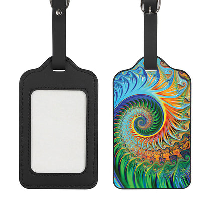 Trippy Fractal Print Luggage Tag