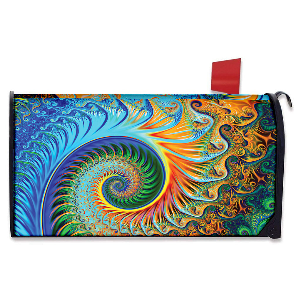 Trippy Fractal Print Mailbox Cover