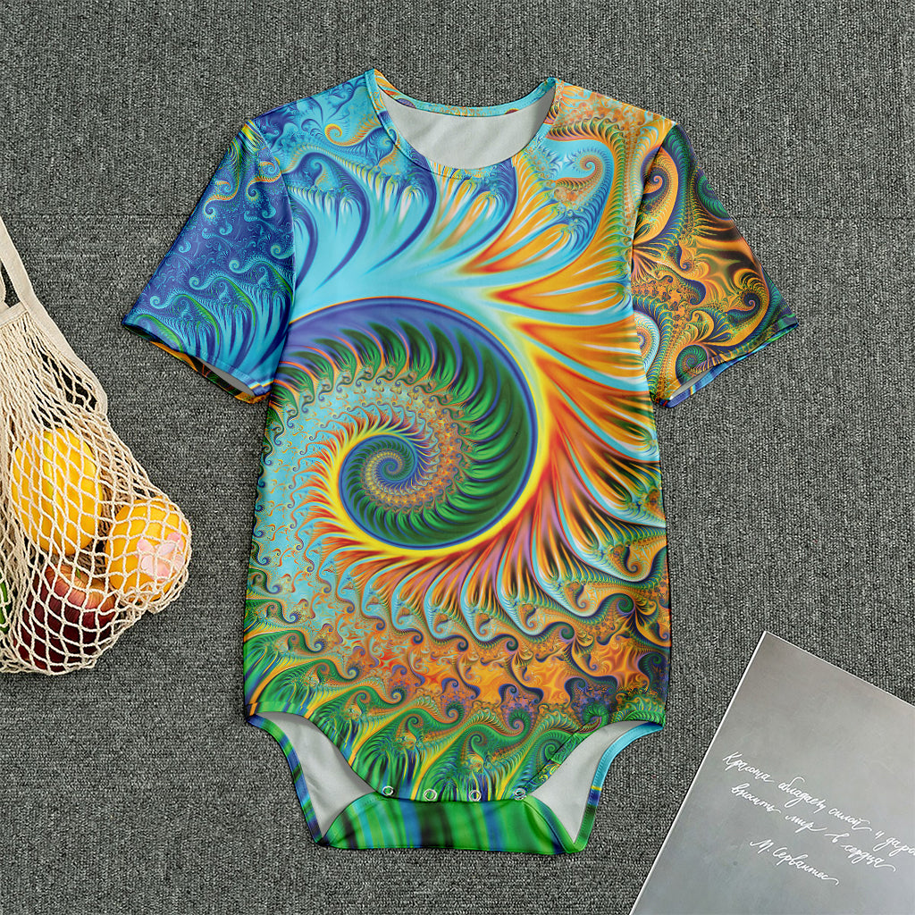 Trippy Fractal Print Men's Bodysuit