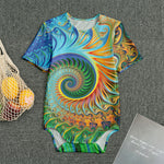 Trippy Fractal Print Men's Bodysuit
