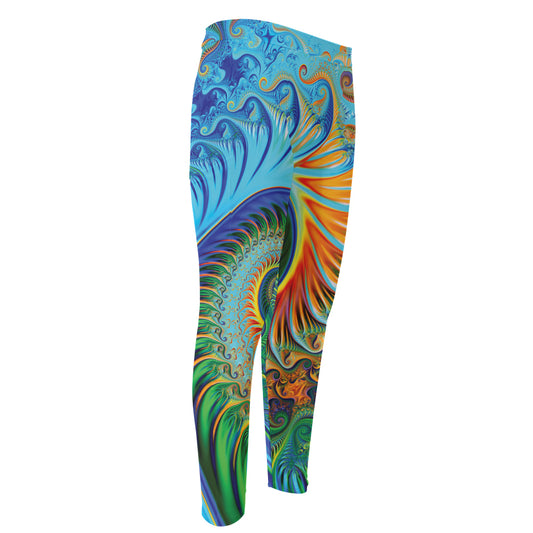 Trippy Fractal Print Men's Compression Pants