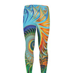 Trippy Fractal Print Men's leggings