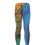 Trippy Fractal Print Men's leggings