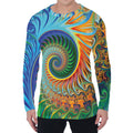 Trippy Fractal Print Men's Long Sleeve T-Shirt