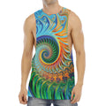 Trippy Fractal Print Men's Muscle Tank Top