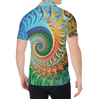 Trippy Fractal Print Men's Shirt