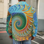 Trippy Fractal Print Men's Shirt Jacket