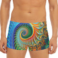Trippy Fractal Print Men's Short Boxer Briefs