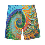 Trippy Fractal Print Men's Sports Shorts