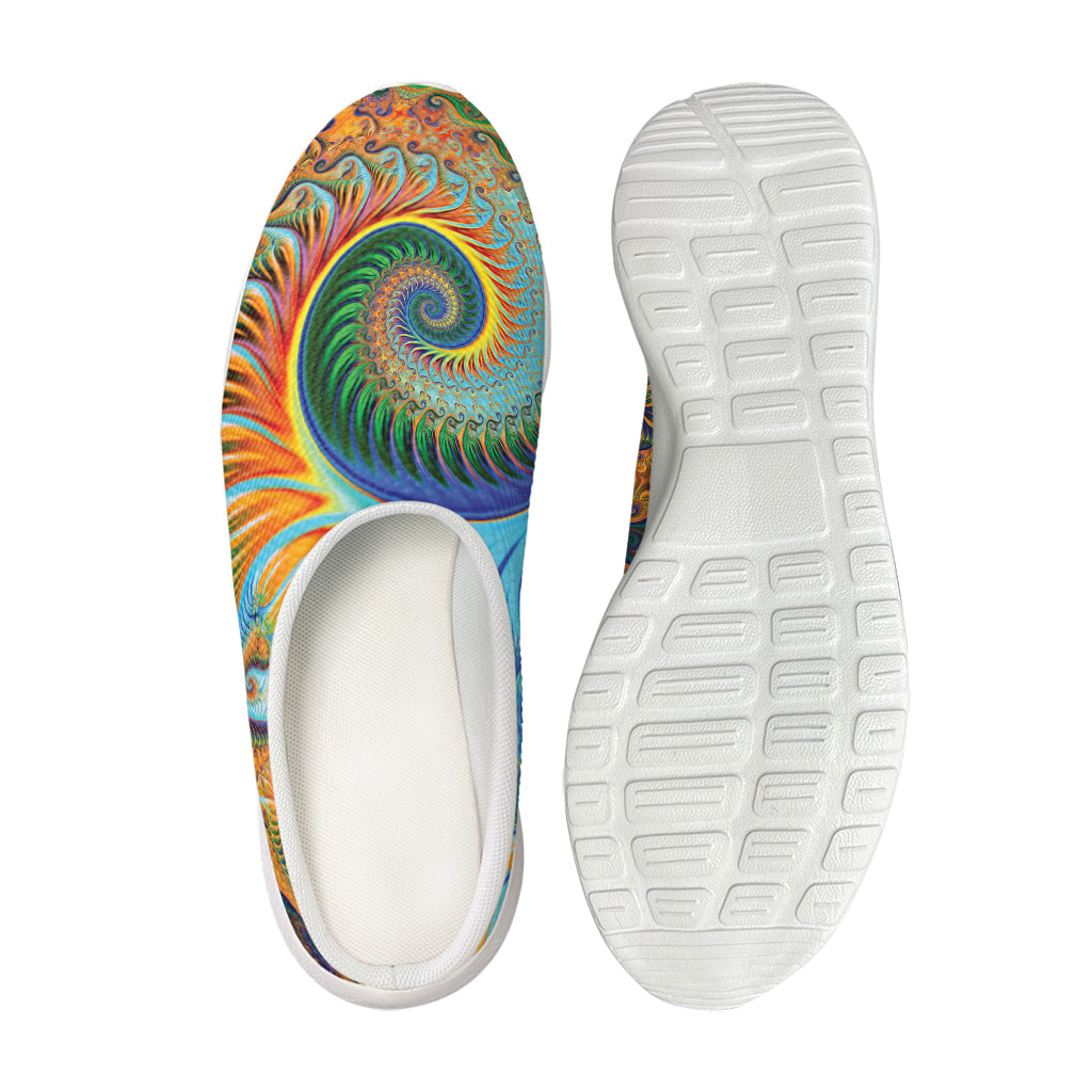 Trippy Fractal Print Mesh Casual Shoes