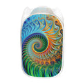 Trippy Fractal Print Mesh Laundry Hamper