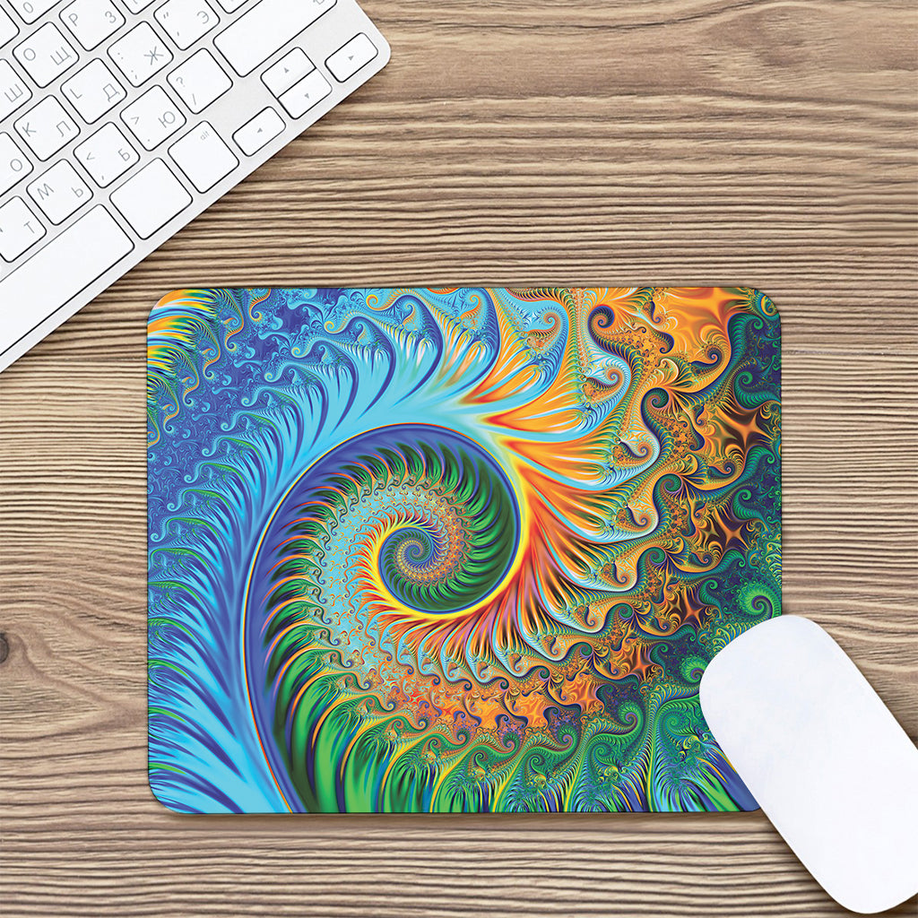 Trippy Fractal Print Mouse Pad