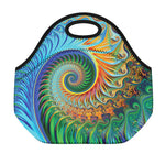 Trippy Fractal Print Neoprene Lunch Bag