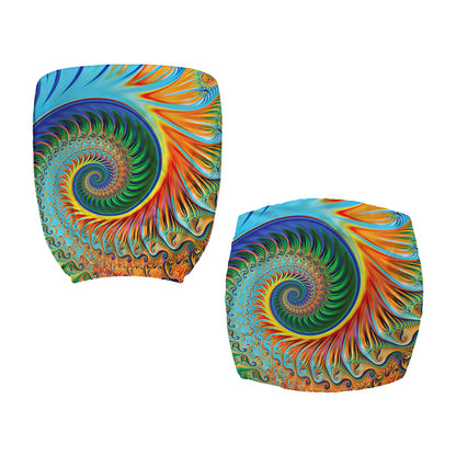 Trippy Fractal Print Office Chair Cover