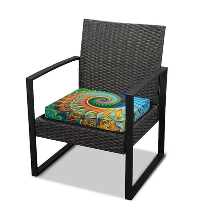 Trippy Fractal Print Outdoor Seat Cushion Cover