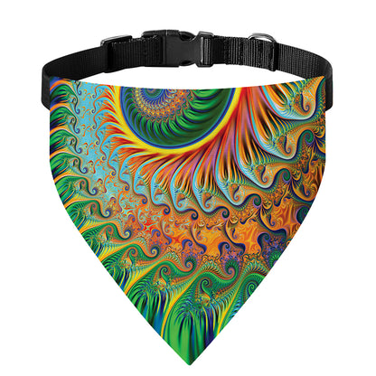 Trippy Fractal Print Over The Collar Dog Bandana