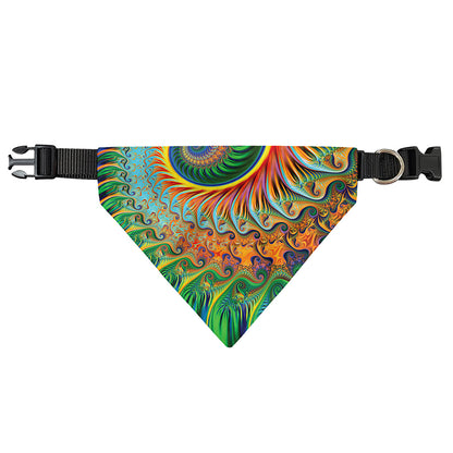 Trippy Fractal Print Over The Collar Dog Bandana