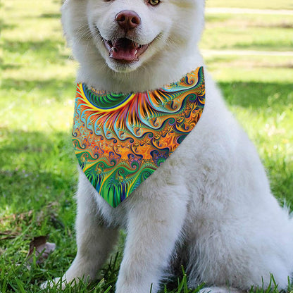 Trippy Fractal Print Over The Collar Dog Bandana