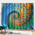Trippy Fractal Print Pencil Pleat Curtains